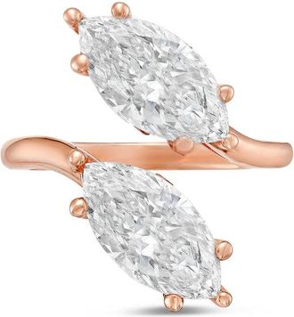 Diana M. Jewels 14kt Rose Gold 3.00 Cts tw 2 Stone Marquise Lab Grown Diamond Ring