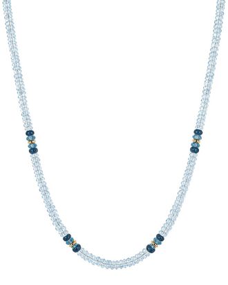 Jewelmak 14K Blue Topaz, London Bt, Swiss Bt Necklace