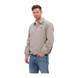 Tommy Jeans TJM Sport Overshirt - Heren - Jassen - Beige - Maat: L Katoen