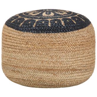 vidaXL Puf Hecho A Mano Azul 45x30 Cm Yute Vidaxl