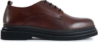 WALK LONDON Walk London Mens Brooklyn Derby Shoes - Brown Leather - Size UK 10