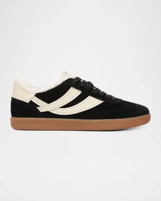 Vince Oasis Shearling-Lined Suede Low-Top Sneakers