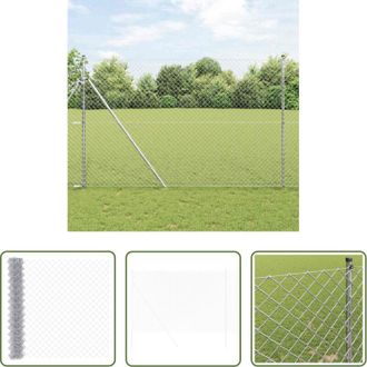 vidaXL Recinzione a maglie - Recinzione a rete metallica Argento 10 x 1,5 m Acciaio zincato