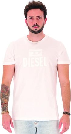 Diesel T-Diego Tone on Tone T-Shirt - Heren - T-shirts - Wit - S - Katoen - Tops