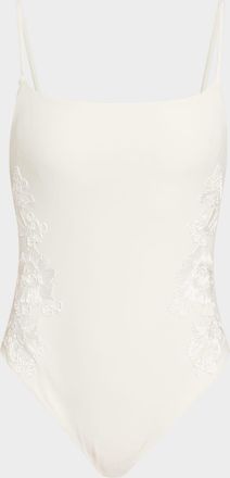 SIMKHAI Juniper Embroidered One-Piece Swimsuit