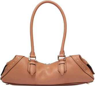 Lancel small Charlie shoulder bag - women - Grained Leather/Cotton - One Size - Brown