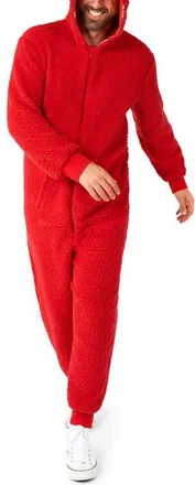 OppoSuits Sesame Street Hooded Long Sleeve Fleece Jumpsuit in Red at Nordstrom, Size Xx-Large