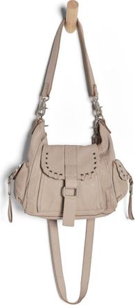 Free People We the Free Baby Leigh Leather Crossbody Bag in Pearl at Nordstrom