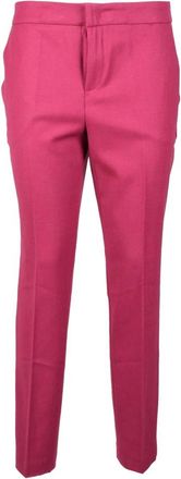 Twinset Broek - Dames - Slim Fit Broeken - Roze - 2XL - Wol - Broeken