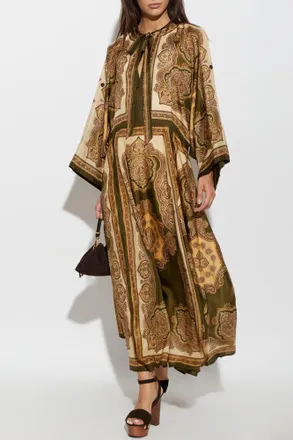 Zimmermann Silk Dress With Wide Sleeves, Womens, Multicolour