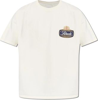 Rhude Safari Crest T-Shirt - Heren - T-shirts - Beige - S - Katoen - Tops