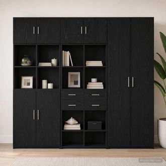 vidaXL Vidaxl Armadio Per La Conservazione Con Ripiani Rovere Nero