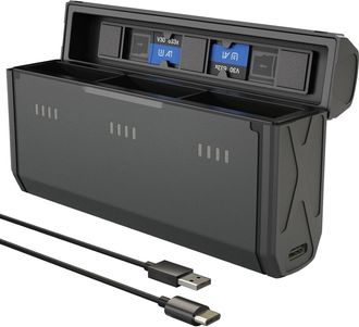 OEM Cargador De Bater&iacute;a Enduro Para Gopro Hero 13 Black, Cargador De Bolsillo Con Indicador De Energ&iacute;a Inteligente Y Puerto De Carga Lateral, Estuche De C