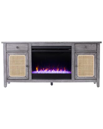 SEI Furniture Edderton Color Changing Fireplace with Media Storage
