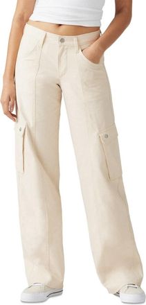 Levi's Superlow Jeans Womens Beige Cargo Pockets Relaxed Fit Zip Fly JAX1470