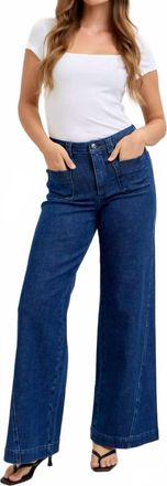 Judy Blue High-Waisted Retro Wide Jeans In Dark Wash