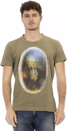 Trussardi Groene Katoenen Heren T-shirt - Heren - T-shirts - Groen - 3XL - Katoen - Tops