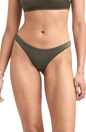 Vitamin A California High Leg Bikini Bottoms in Olive Ecoshimmer at Nordstrom, Size X-Small