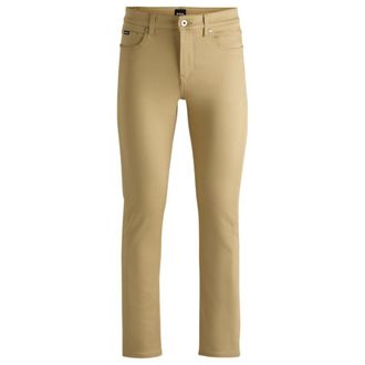 BOSS Slim-fit jeans in beige stretch denim