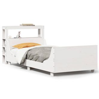 Berkfield Home Bed Frame Frame White 75x190 cm Small Single Solid Wood Pine