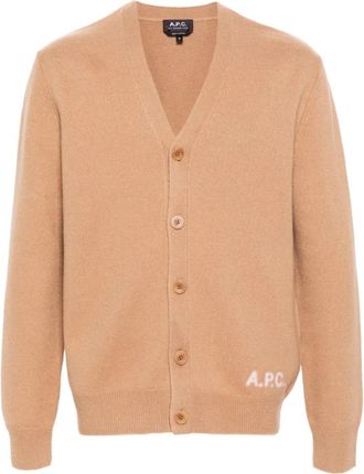 A.P.C. Kenny Camel Cardigan - Heren - Vesten - Bruin - M - Wol - Truien & Vesten