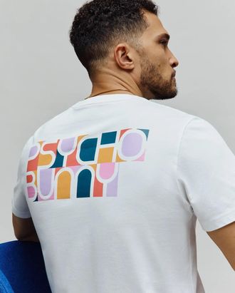 Psycho Bunny Mens Raphael Back Graphic Tee 100 WHITE / XXL