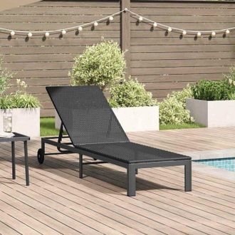 vidaXL Tumbona 1-persona Negro 60 X 200 X 27cm Rat&aacute;n Sint&eacute;tico Vidaxl