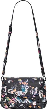 Desigual Geprinte katoenen schoudertas met binnenzak - Dames - Schoudertassen - Zwart - ONE Size - Katoen - Tassen