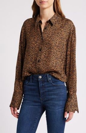 Frame Denim The Standard Silk Button-Up Shirt in Sand Multi at Nordstrom Rack, Size Small