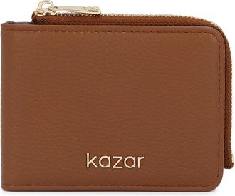Kazar Lichtbruine compacte leren portemonnee - Dames - Portefeuilles - Bruin - ONE Size - Leer - Accessoires