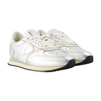 Philippe Model Womens Blville Sneaker Silver Calfskin