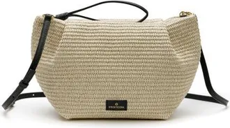 La Portegna Marta Jute Clutch Bag With Shoulder Strap in White at Nordstrom