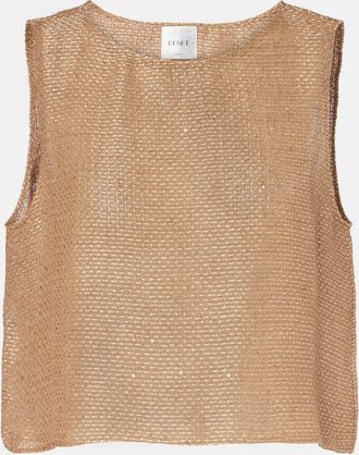 Leset Top cropped Stella con paillettes