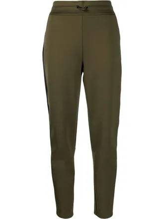Woolrich high-waisted drawstring-waistband trousers - women - Polyurethane/Elastodiene/Polyester/Cotton - S - Green