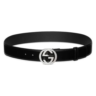 Gucci Belts, male, Black, Size: 100 CM Black Interlocking G Buckle Belt