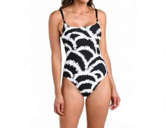 La Blanca Woven Shadows Lingerie One Piece In Black/white