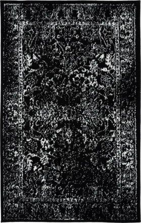 Safavieh Alfombra de polipropileno blanco y negro, 122 x 183 cm