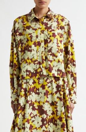 Ulla Johnson Aria Print Embellished Shirt in Acacia at Nordstrom Rack, Size 10