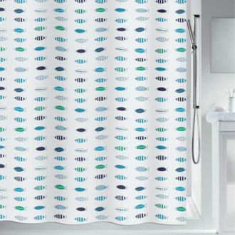 Spirella Spirella - Santorini Cortina De Ducha De Poli&eacute;ster 180x200 Cm Azul Y Blanca