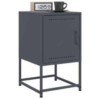 Berkfield Home Bedside Cabinets 2 pcs Anthracite 36x39x60.5 cm Steel in Black