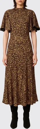 Twinset Abito midi in viscosa a fantasia floreale con maniche corte