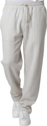 Eleventy Gestreepte joggingbroek - Heren - Sweatpants - Beige - XL - Broeken