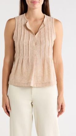 Max Studio Crinkle Pintuck Top in Mocha at Nordstrom Rack, Size X-Large