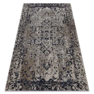 RugsX Rugsx - Alfombra Moderna Mundo E0681 Ornamento, Marco Vintage Exterior Beige / Negro Beige 180x270 Cm