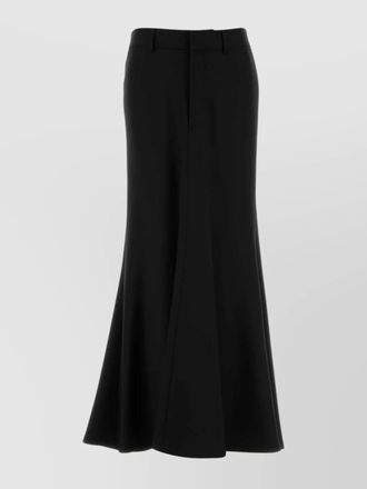 Balenciaga wool godet maxi skirt