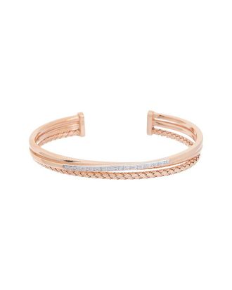 Meshmerise 18K Rose Gold Plated 0.15 Ct. Tw. Diamond Mesh Bangle