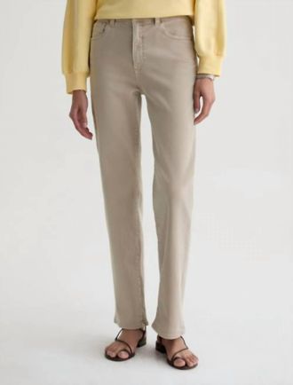 AG - Adriano Goldschmied Brinley Mid Rise Straight Leg Jeans In Sulfur Light Taupe