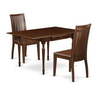 East West Furniture Dining Room Set Mahogany, MZIP3-MAH-W