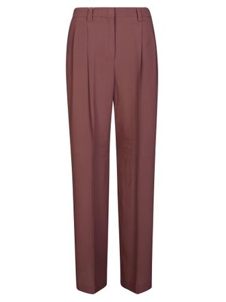 Incotex Burgundy Crepe Elodie Pleated Pants
