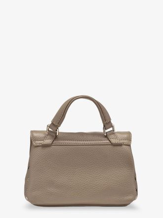Zanellato Womens Crossbody Bag Baby Hammered Grey Leather Shoulder